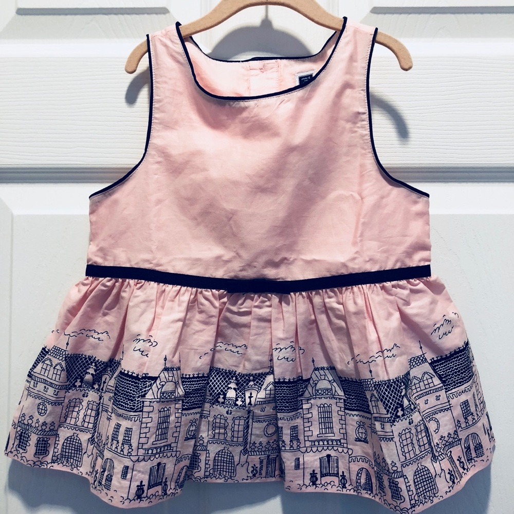 NWT Janie and Jack, pink and navy, top, sz 4